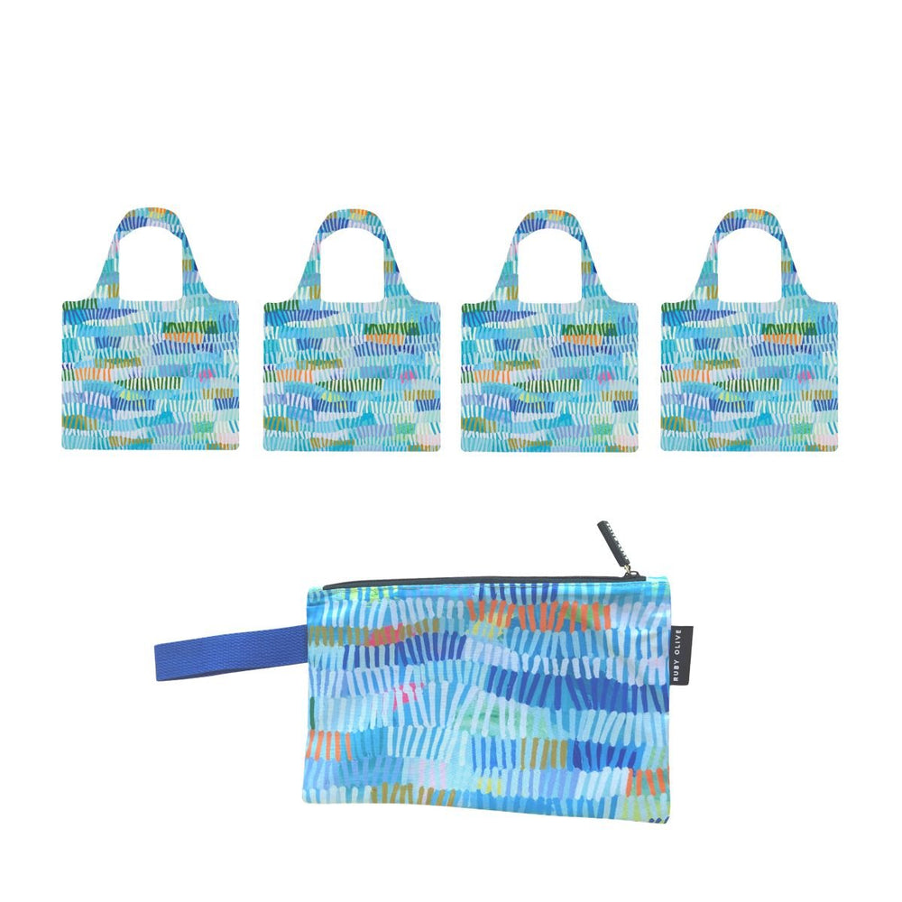 Out Of The Blue Shopping Bag and Pouch Bundle - Ruby Olive