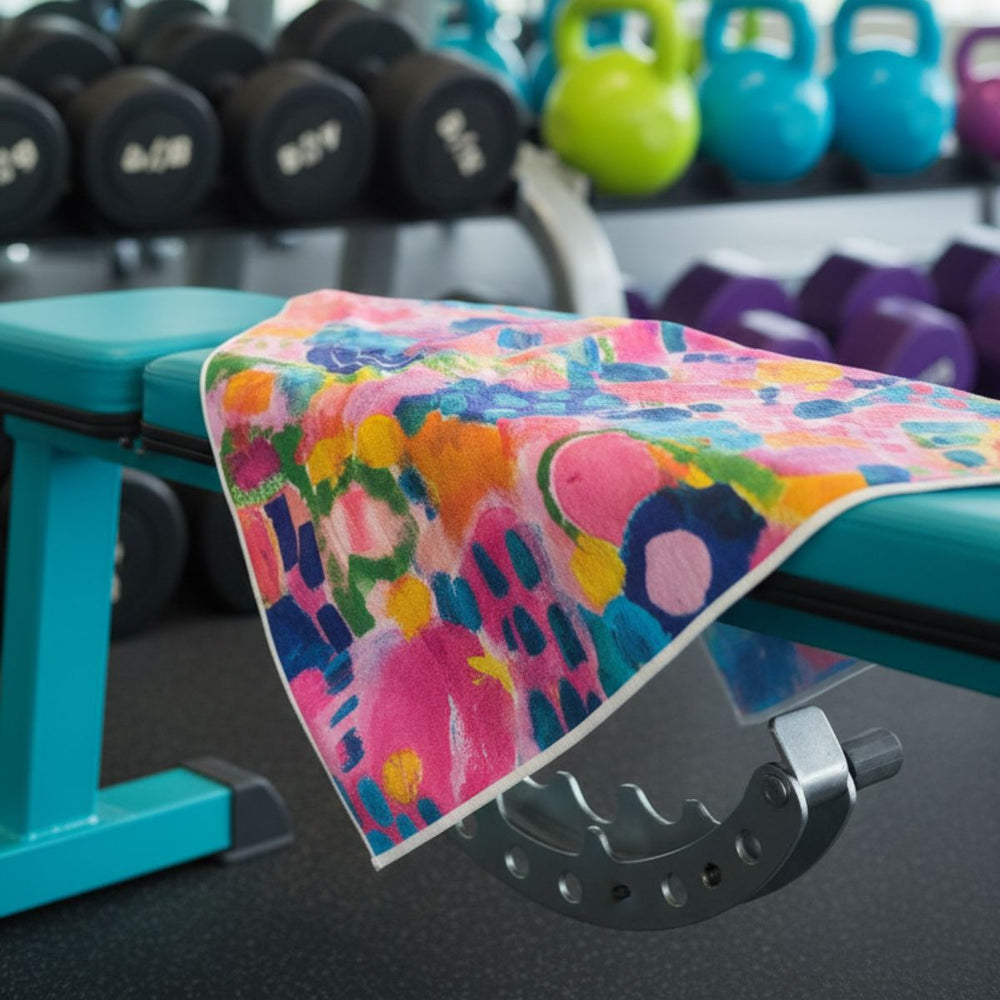 Rainbow Fields Quick Dry Small Microfibre Towel - Towel - Ruby Olive