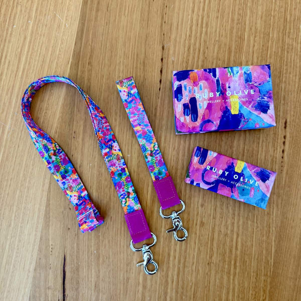 Rainbow Fields Wrist Lanyard - Lanyards - Ruby Olive