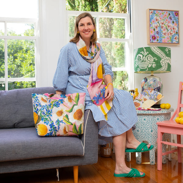 RO x Kate Quinn Lots of Lemons Long Scarf - Scarf - Ruby Olive