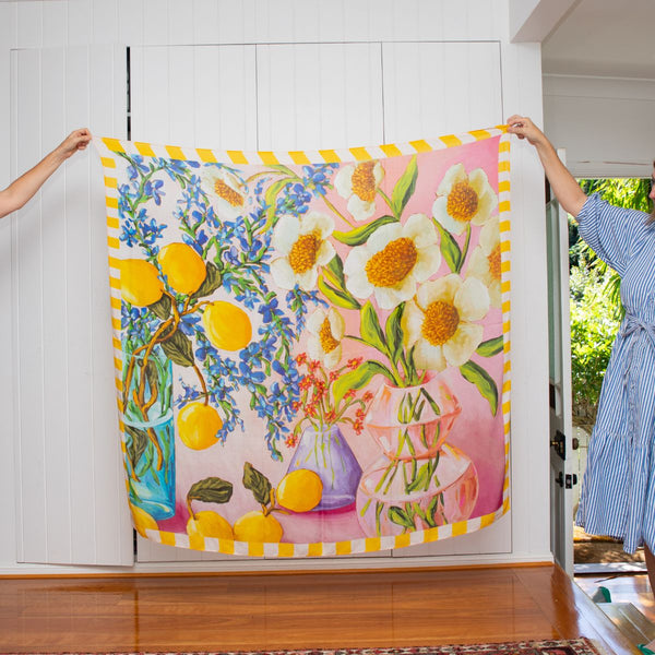 RO x Kate Quinn Lots of Lemons Square Scarf - Scarf - Ruby Olive