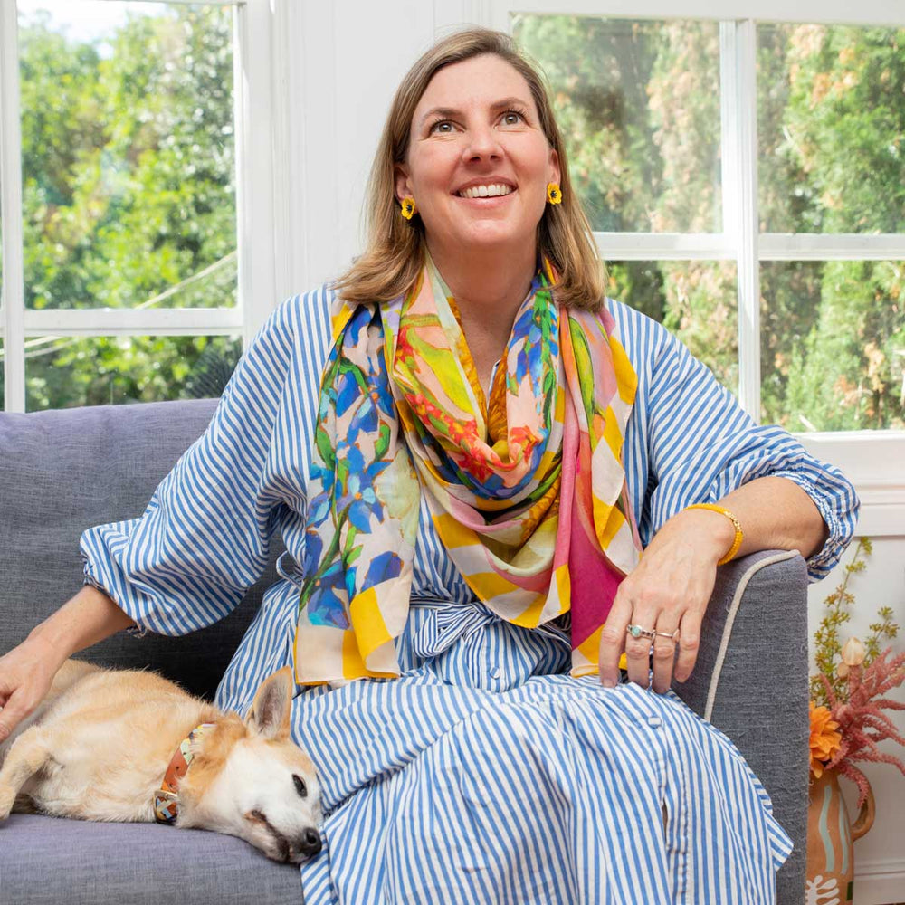 RO x Kate Quinn Lots of Lemons Square Scarf - Scarf - Ruby Olive