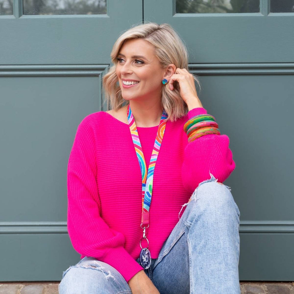 Rainbows Lanyard (3 Colours With Safety Clasp Option) - Lanyards - Ruby Olive