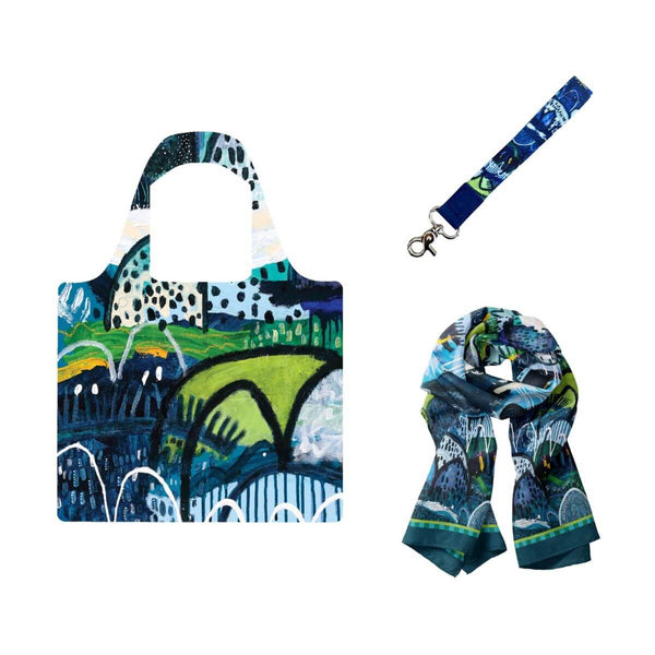 Summer Rain Bundle | Shopping Bag, Scarf & Keychain - Bundle - Ruby Olive