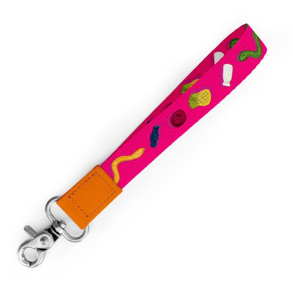 Lolly Jar Pink Wristlet Keychain