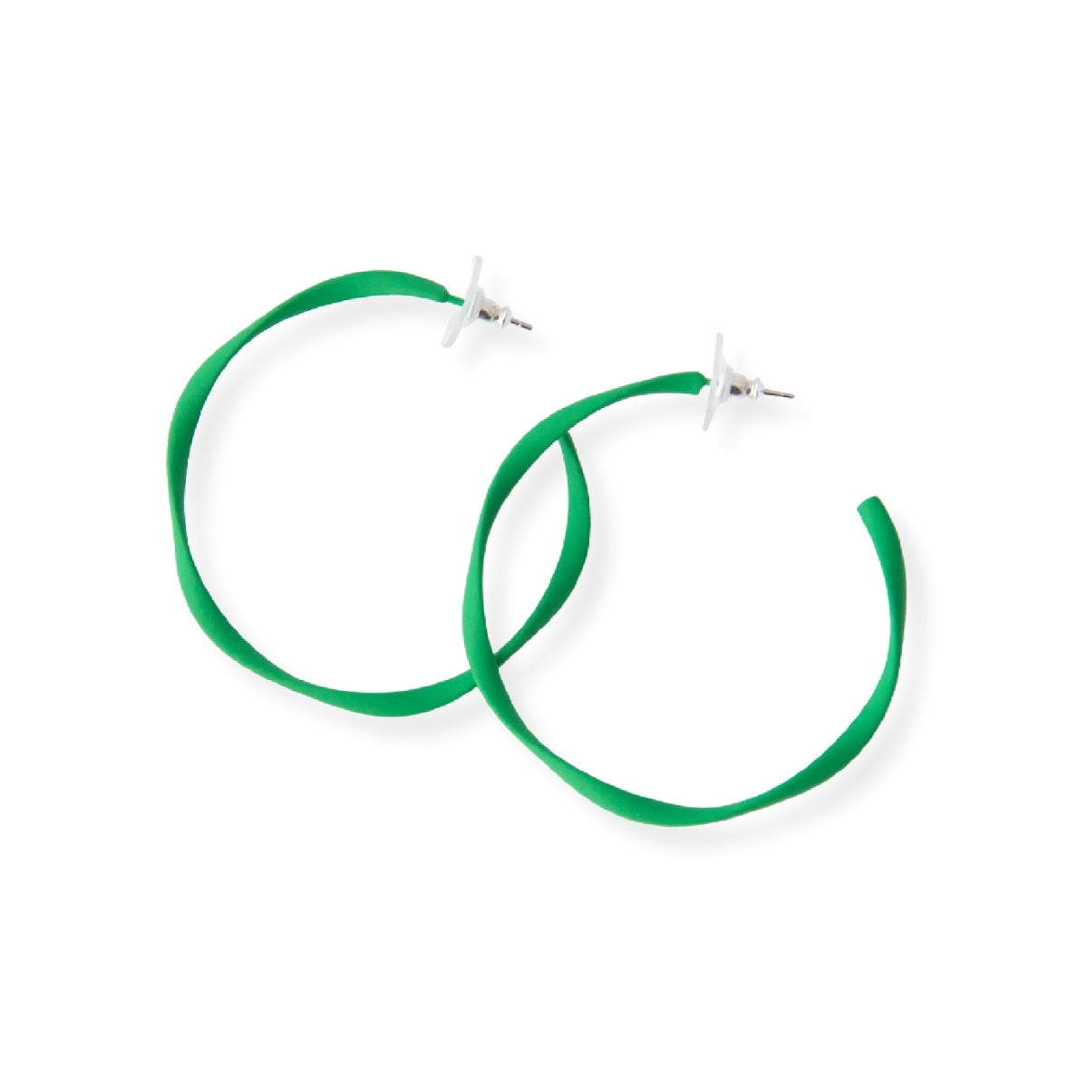 Neon green store hoop earrings