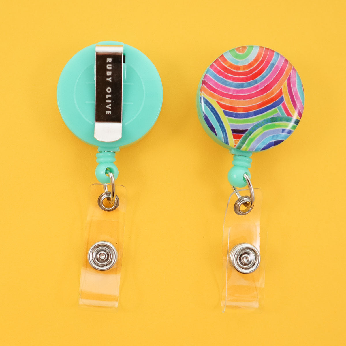 Rainbow Retractable ID Zinger - PERFECTLY IMPERFECT