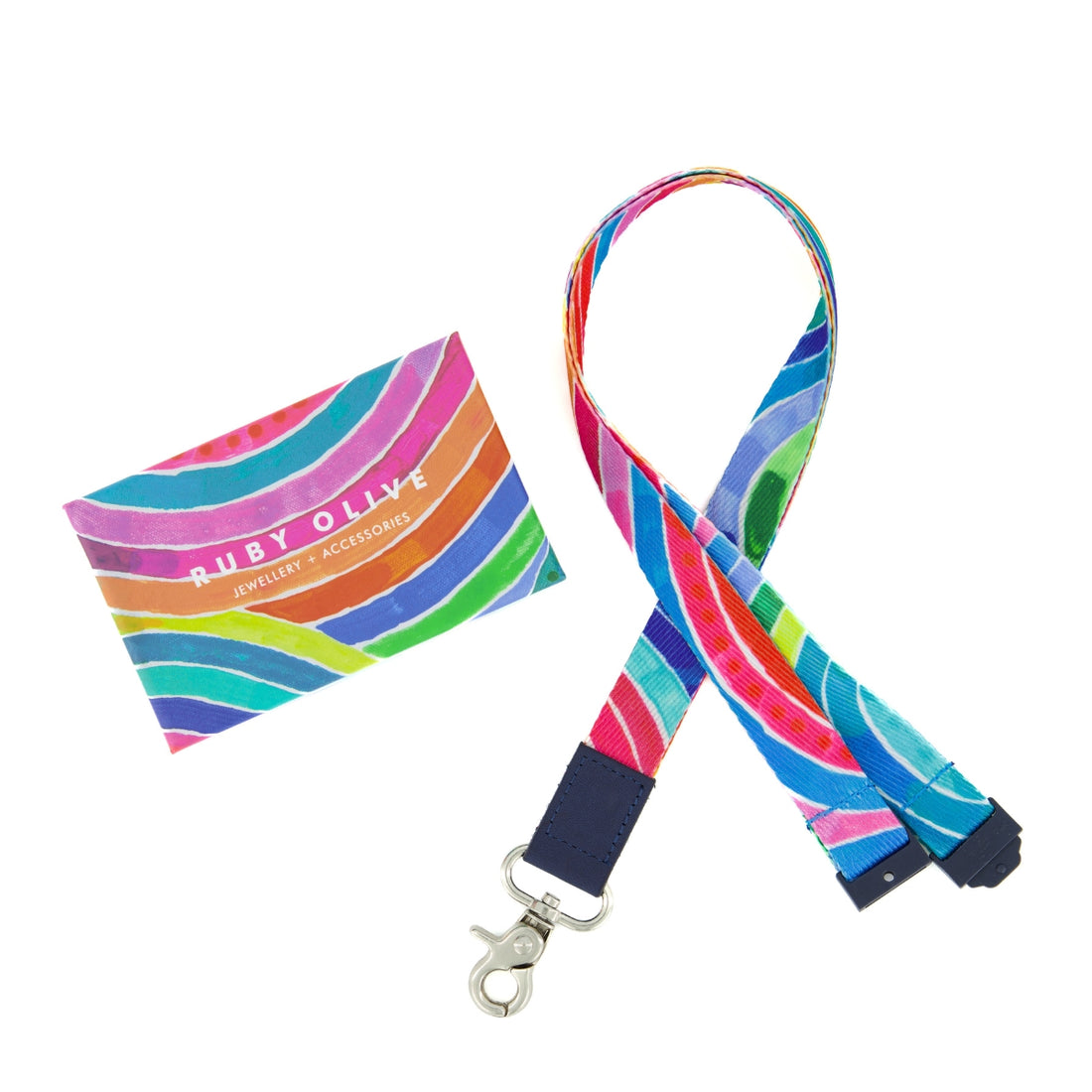 RO x Lordy Dordie Rainbow Lanyard (2 Colours With Safety Clasp Option)