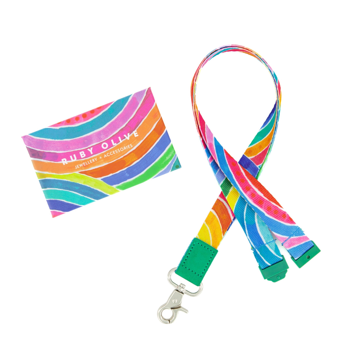RO x Lordy Dordie Rainbow Lanyard (2 Colours With Safety Clasp Option)