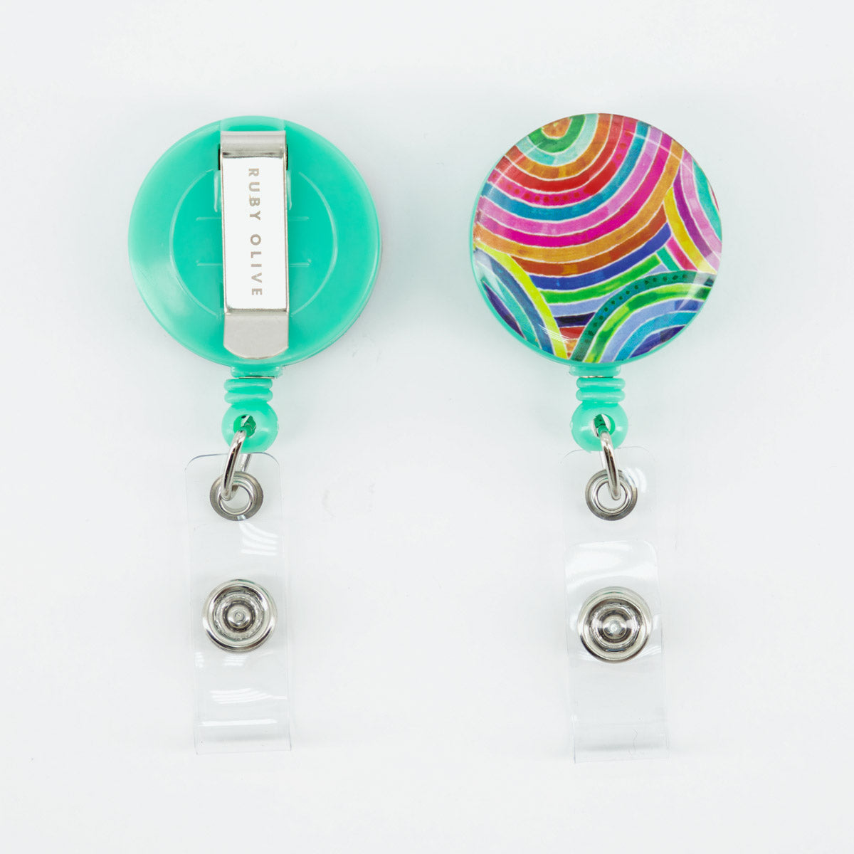 Rainbow Retractable ID Zinger - PERFECTLY IMPERFECT