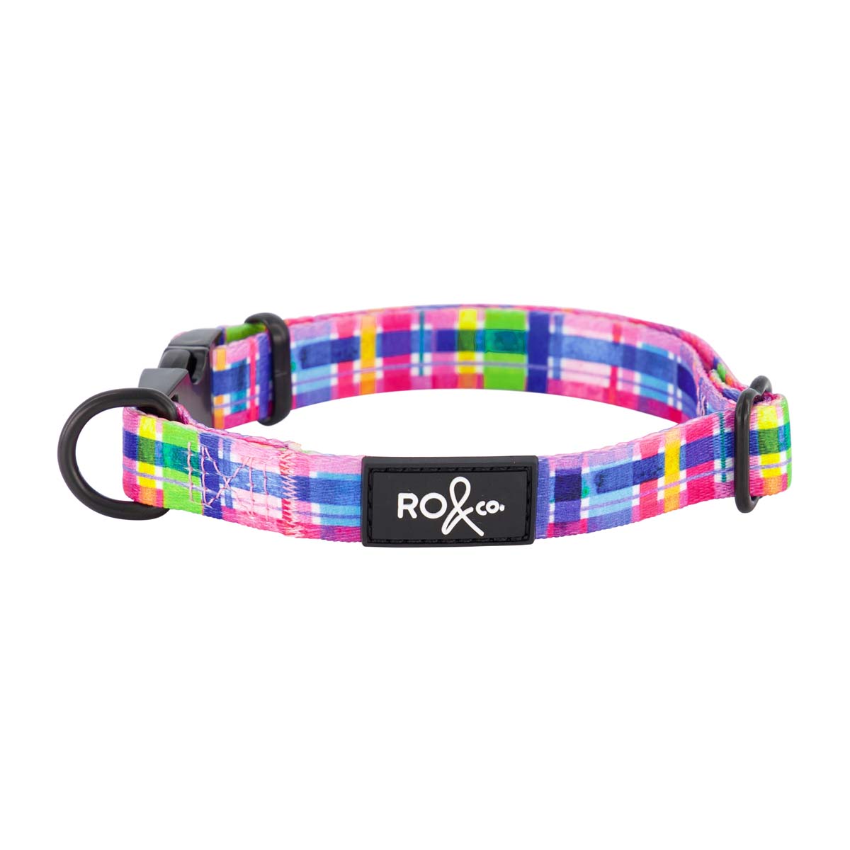 RO x Lordy Dordie Rainbow Gingham Dog Collar