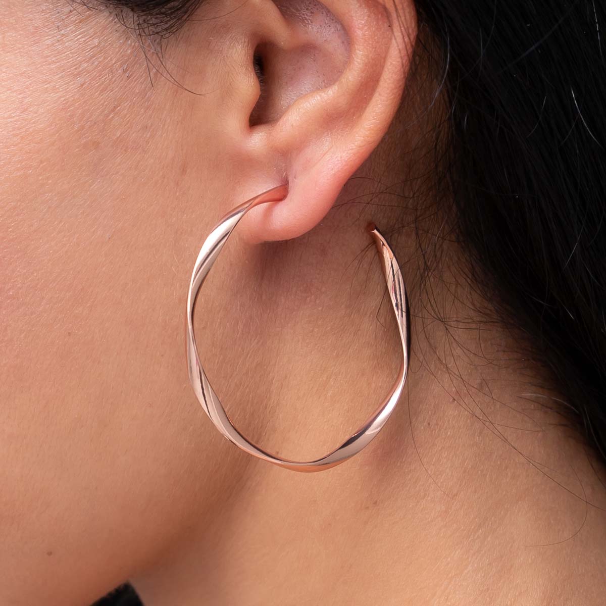 Everyday Twisted Full Hoop Metallic Earrings