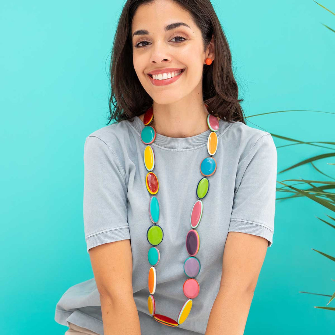 Beach House Flat Pebble Necklace