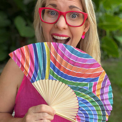 RO x Lordy Dordie Hand Fan Rainbow