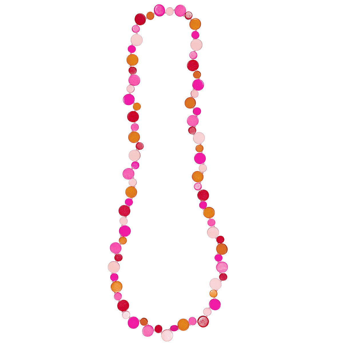 Smartie Single Strand Wood Necklace Pink