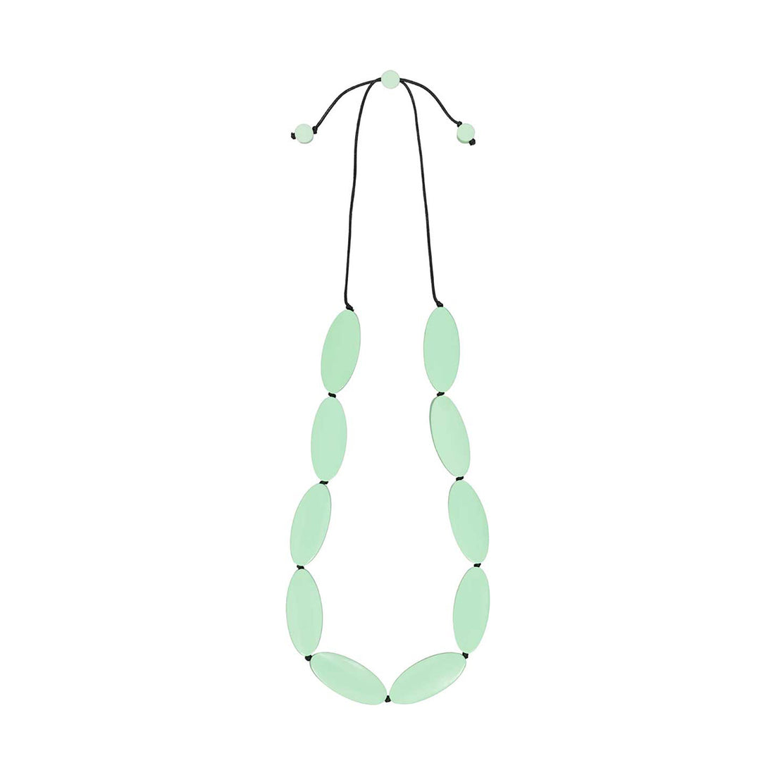 Tea Party Long Oval Resin Necklace (5 Colours Avail)