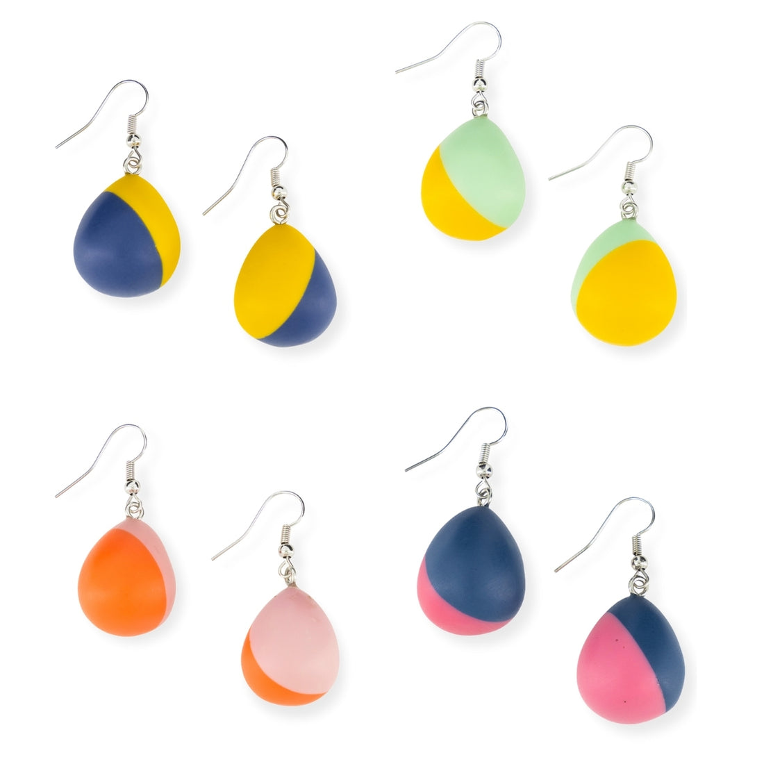 Tea Party Two Tone Drop Earrings (4 Colours Avail)