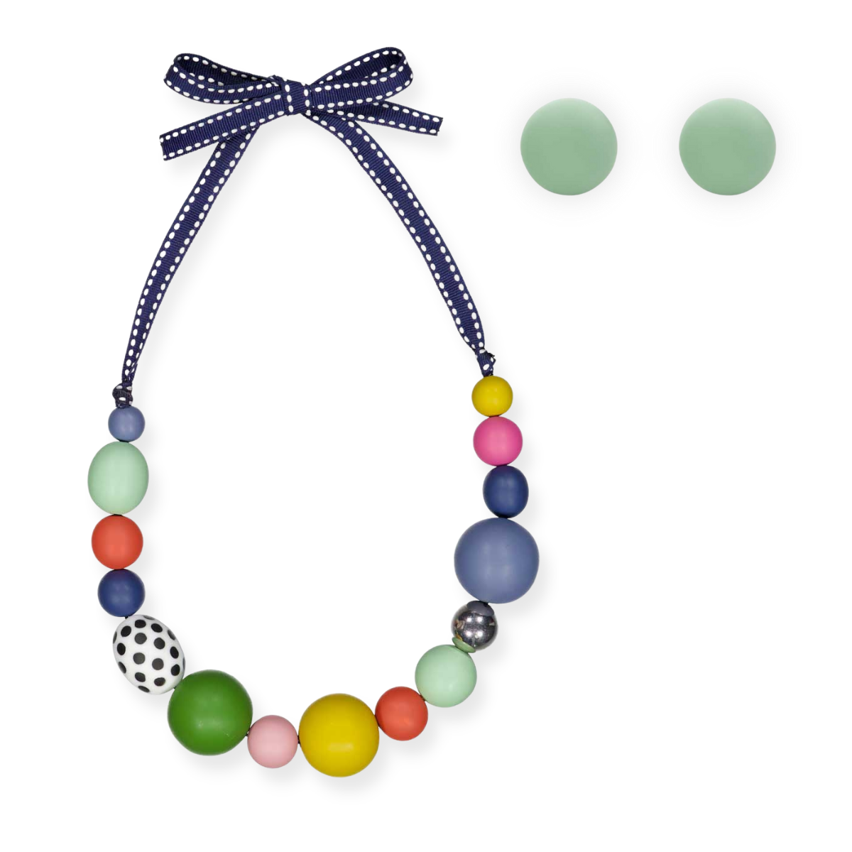 Tea Party Sphere Necklace + Round Stud Bundle