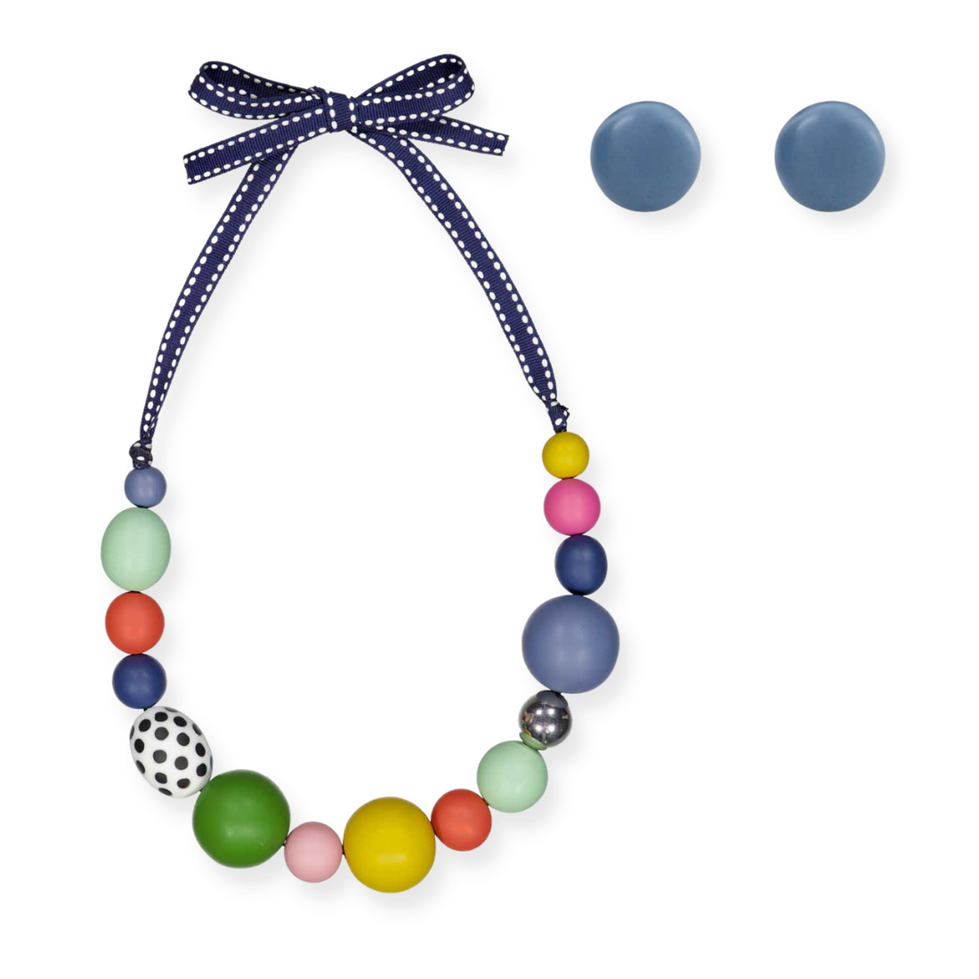 Tea Party Sphere Necklace + Round Stud Bundle