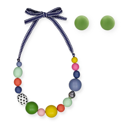 Tea Party Sphere Necklace + Round Stud Bundle