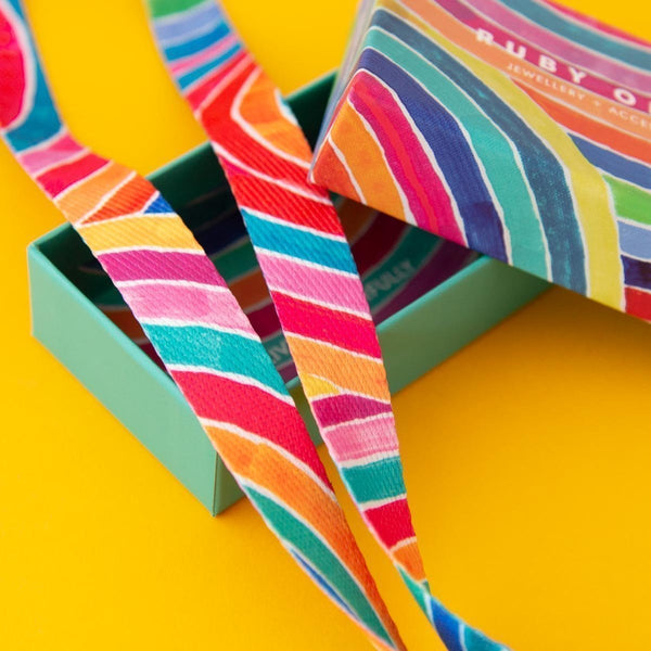 RO x Lordy Dordie Rainbow Lanyard (3 Colours With Safety Clasp Option) - Lanyards - Ruby Olive