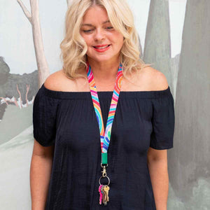 RO x Lordy Dordie Rainbow Lanyard (3 Colours With Safety Clasp Option) - Lanyards - Ruby Olive