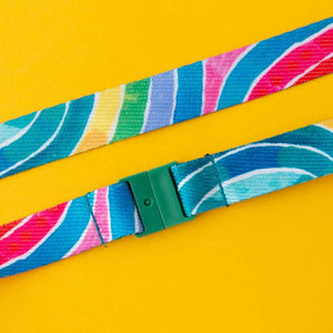 RO x Lordy Dordie Rainbow Lanyard (3 Colours With Safety Clasp Option) - Lanyards - Ruby Olive